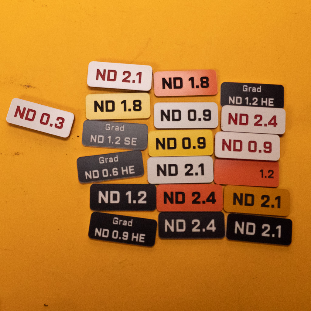 Filter tag set of assorted ND tags