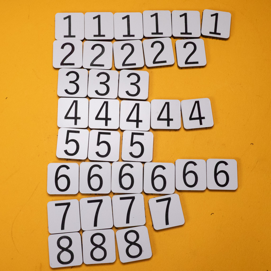 Tag set Weather Slate Numbers