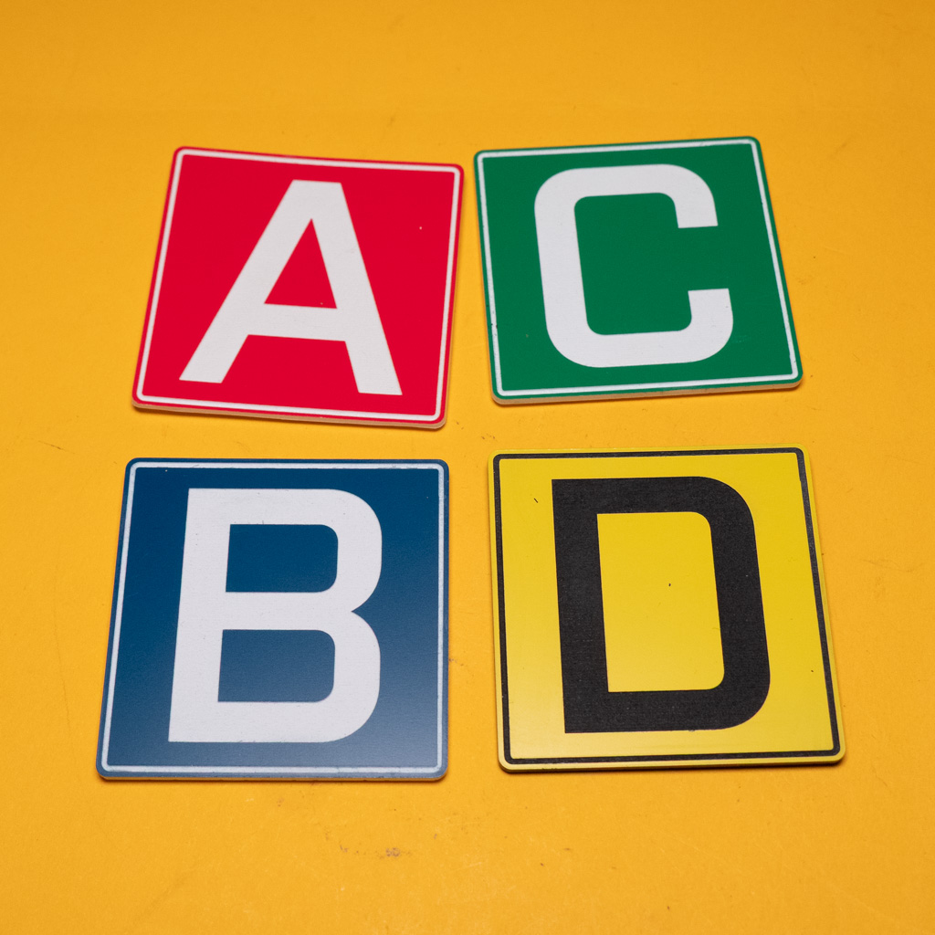 [K30526] Filter tag set Camera letters, large